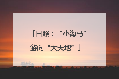 日照：“小海马”游向“大天地”
