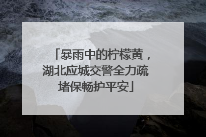 暴雨中的柠檬黄，湖北应城交警全力疏堵保畅护平安