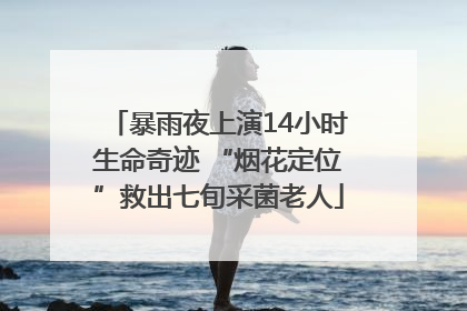 暴雨夜上演14小时生命奇迹 “烟花定位”救出七旬采菌老人