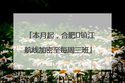 本月起，合肥⇋镇江航线加密至每周三班
