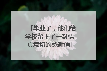 毕业了，他们给学校留下了一封情真意切的感谢信