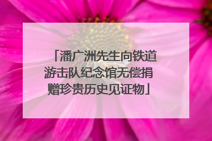 潘广洲先生向铁道游击队纪念馆无偿捐赠珍贵历史见证物