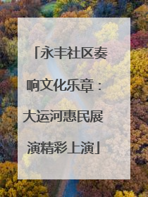 永丰社区奏响文化乐章：大运河惠民展演精彩上演