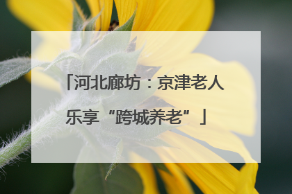 河北廊坊：京津老人乐享“跨城养老”