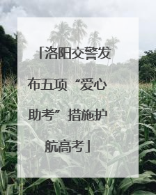 洛阳交警发布五项“爱心助考”措施护航高考