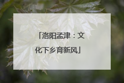 洛阳孟津：文化下乡育新风