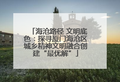 海沧路径 文明底色：探寻厦门海沧区城乡精神文明融合创建“最优解”