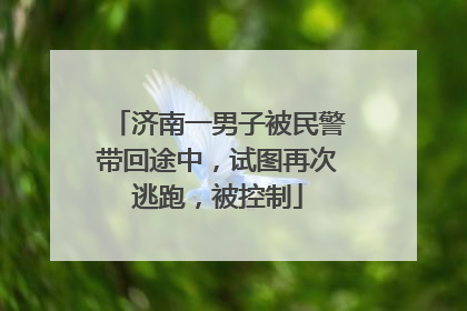 济南一男子被民警带回途中，试图再次逃跑，被控制