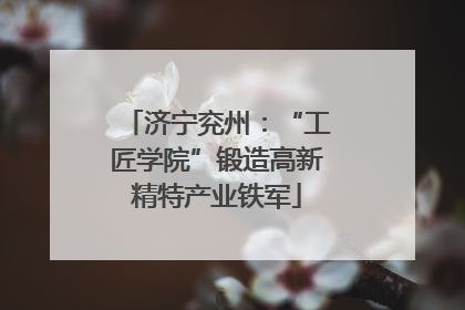 济宁兖州：“工匠学院”锻造高新精特产业铁军