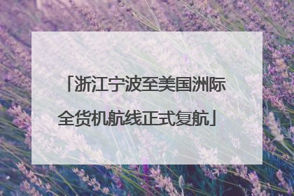 浙江宁波至美国洲际全货机航线正式复航