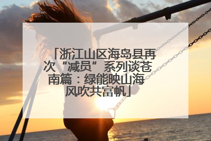 浙江山区海岛县再次“减员”系列谈苍南篇：绿能映山海 风吹共富帆
