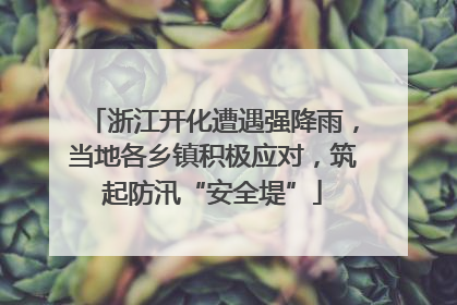 浙江开化遭遇强降雨，当地各乡镇积极应对，筑起防汛“安全堤”