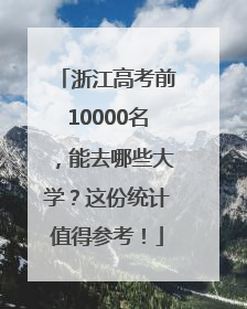 浙江高考前10000名，能去哪些大学？这份统计值得参考！