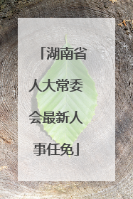 湖南省人大常委会最新人事任免