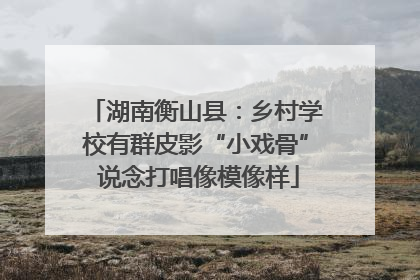 湖南衡山县：乡村学校有群皮影“小戏骨” 说念打唱像模像样