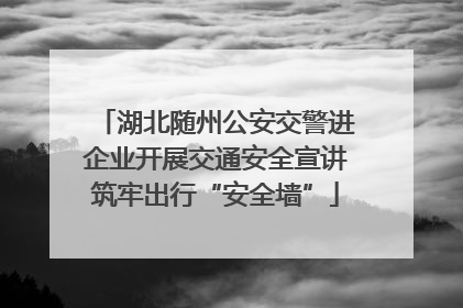 湖北随州公安交警进企业开展交通安全宣讲筑牢出行“安全墙”