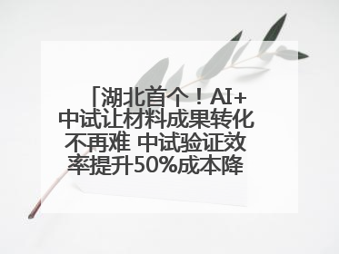 湖北首个！AI+中试让材料成果转化不再难 中试验证效率提升50%成本降低60%