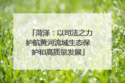 菏泽：以司法之力护航黄河流域生态保护和高质量发展