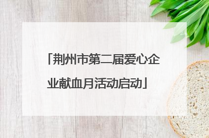 荆州市第二届爱心企业献血月活动启动