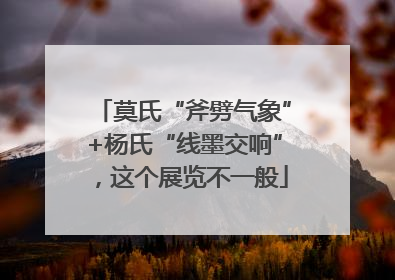 莫氏“斧劈气象”+杨氏“线墨交响”，这个展览不一般