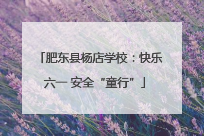 肥东县杨店学校：快乐六一 安全“童行”