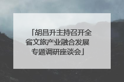 胡昌升主持召开全省文旅产业融合发展专题调研座谈会