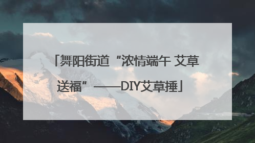 舞阳街道“浓情端午 艾草送福”——DIY艾草捶