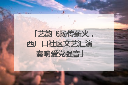 艺韵飞扬传薪火，西厂口社区文艺汇演奏响爱党强音