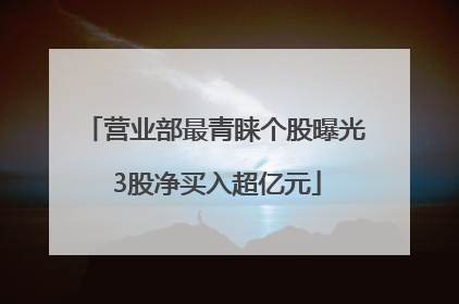 营业部最青睐个股曝光 3股净买入超亿元