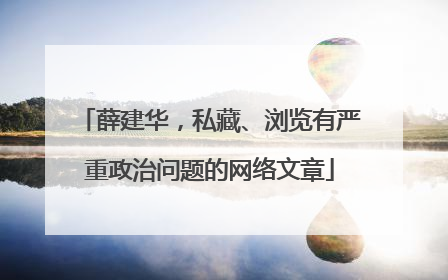 薛建华，私藏、浏览有严重政治问题的网络文章