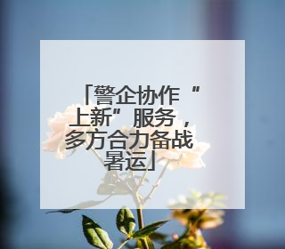 警企协作“上新”服务，多方合力备战暑运
