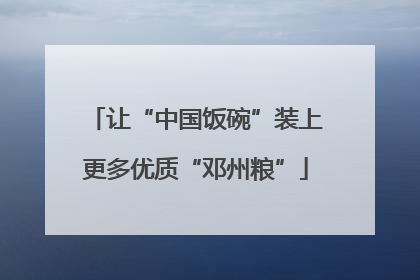 让“中国饭碗”装上更多优质“邓州粮”