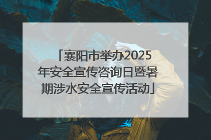 襄阳市举办2025年安全宣传咨询日暨暑期涉水安全宣传活动