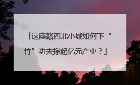 这座赣西北小城如何下“竹”功夫撑起亿元产业？
