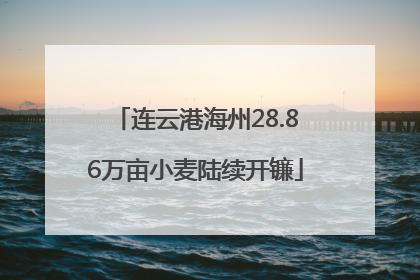 连云港海州28.86万亩小麦陆续开镰