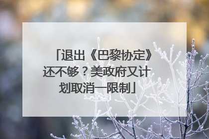 退出《巴黎协定》还不够？美政府又计划取消一限制