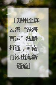 郑州至连云港“铁海直运”线路打通，河南再添出海新通道