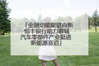 金融动能聚链向新 恒丰银行助力聊城汽车零部件产业挺进新能源赛道