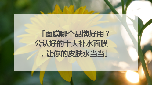 面膜哪个品牌好用？公认好的十大补水面膜，让你的皮肤水当当