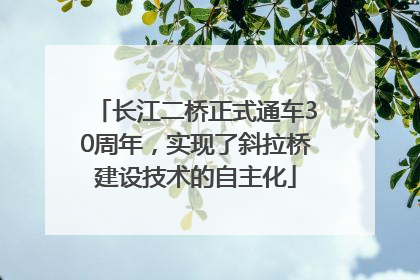 长江二桥正式通车30周年，实现了斜拉桥建设技术的自主化