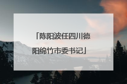 陈阳波任四川德阳绵竹市委书记