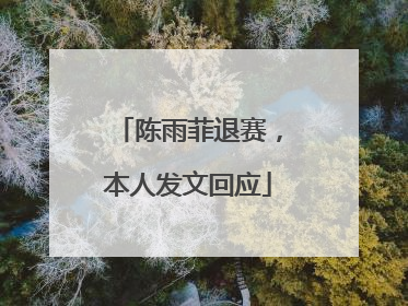 陈雨菲退赛，本人发文回应
