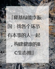 隆基绿能李振国：找各个环节有本事的人一起，构建健康的BC生态圈