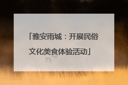 雅安雨城：开展民俗文化美食体验活动