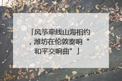 风筝牵线山海相约，潍坊在伦敦奏响“和平交响曲”