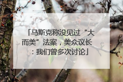 马斯克称没见过“大而美”法案，美众议长：我们曾多次讨论