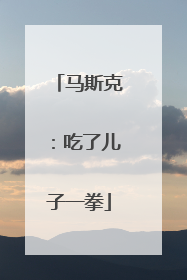 马斯克：吃了儿子一拳