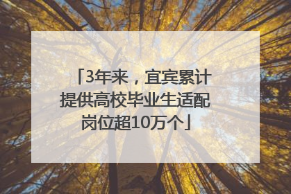3年来，宜宾累计提供高校毕业生适配岗位超10万个