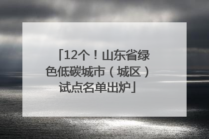12个！山东省绿色低碳城市（城区）试点名单出炉
