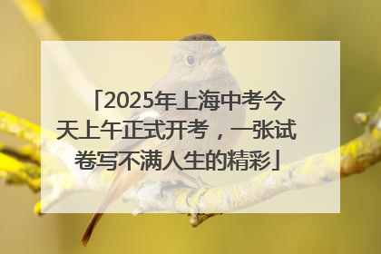 2025年上海中考今天上午正式开考，一张试卷写不满人生的精彩